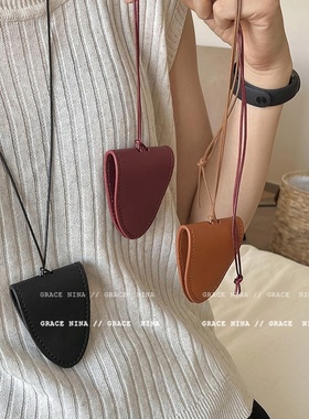 长款挂脖磁吸皮革墨镜挂绳项链女便携抽拉眼镜夹收纳毛衣链配饰品