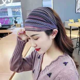 蕾丝遮盖白发神器宽边发带头巾女士发箍妈妈带的帽子民族风运动冬