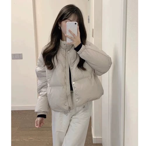 高充绒量版型巨好看的白鸭绒羽绒服女2025冬季新款高级感保暖短款