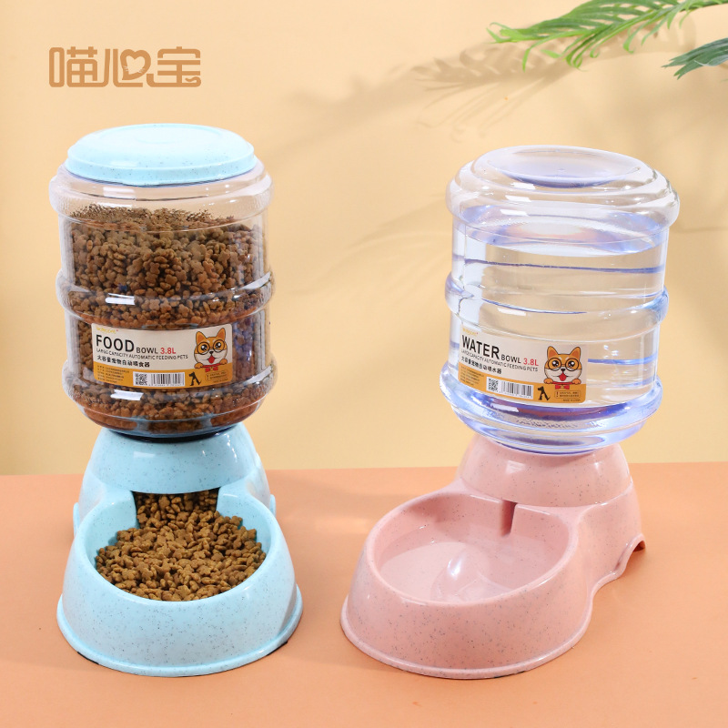 3.8L宠物自动喂水器塑料大容量宠物喂食器猫碗宠物喂食喂水器