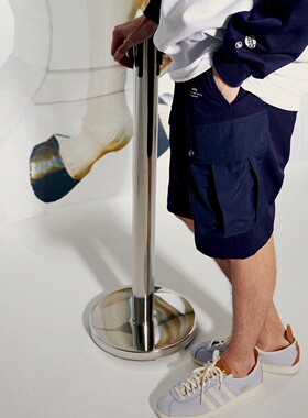 ANB2023春夏 / 登山布拼贴大口袋工作短裤（藏青/灰色）