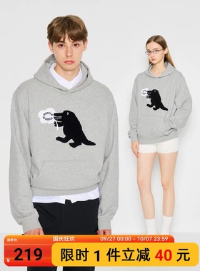 MYSAMESAME25AW小鳄鱼毛巾刺绣连帽卫衣潮牌秋冬季保暖舒适帽衫