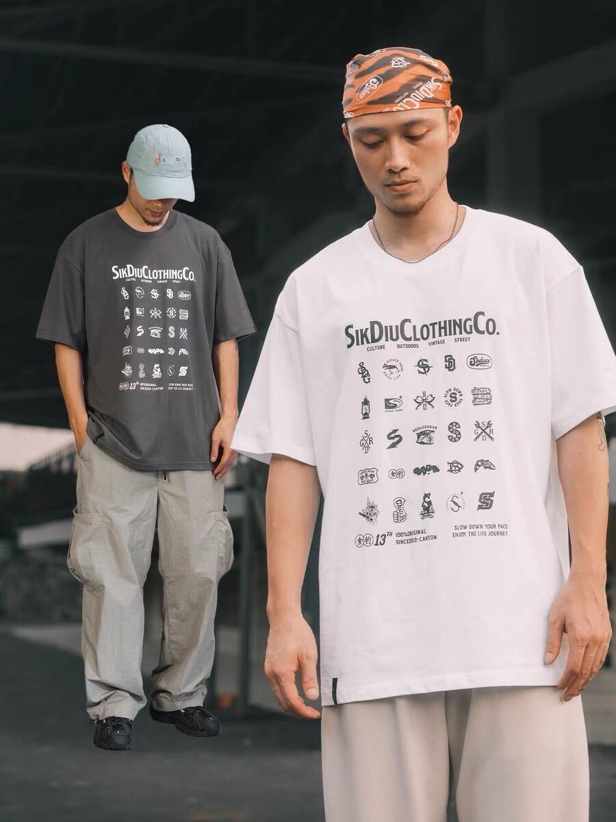 食钓13周年特别款短袖T恤品牌LOGO印花夏季男女休闲通勤宽松上衣