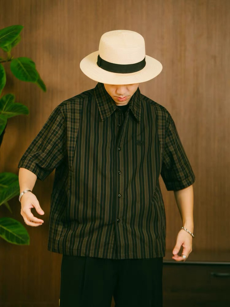 DAKYAM(达人) 2025S/S Patch Rhythm Shirt 条纹格纹拼接BOXY衬衫