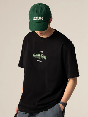 DAKYAM(达人)Dream Until Reality重叠渐变印花圆领短袖TEE恤全棉