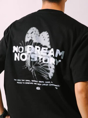 DAKYAM(达人) No Dream No Story 蝴蝶效应剪影印花潮流短袖TEE恤