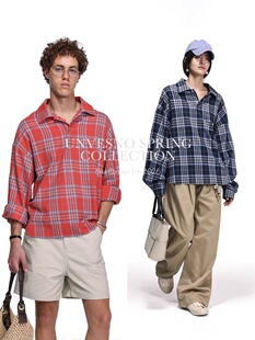 Unvesno(UN)实用主义中性风精棉宽松开领通勤百搭POLO衫