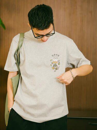 DAKYAM(达人)2025S/S Lucky MeowMachine喵喵来运机复古印花TEE