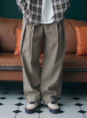 食钓SDGR 超宽松防泼水阔腿宽松长裤日系潮牌直筒基础男士休闲裤