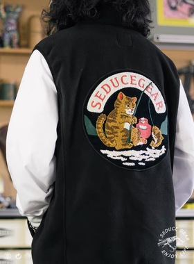 食钓SDGR钓鱼猫保暖马甲户外棉外套秋冬坎肩绒背心