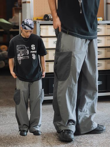 食钓SDGR阔腿轻工装多袋户外可收脚宽松伞兵裤男凉感大口袋工装裤