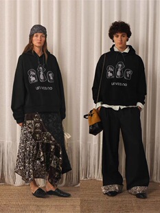 【加绒】Unvesno(UN)高智趣味版画猫咪治愈慵懒休闲加绒卫衣