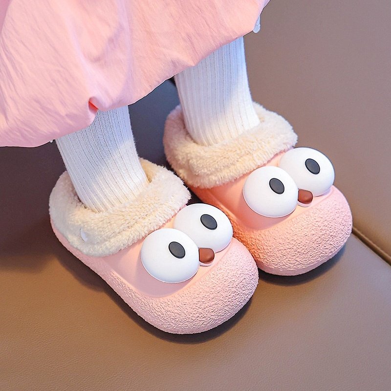 儿童棉拖鞋女童秋冬季室内男童家居防水宝宝毛绒保暖防滑可爱棉鞋