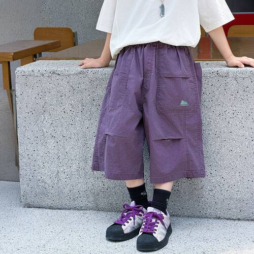 男童夏季裤子薄儿童中裤2026新款韩版重工洗褪童装工装裤潮