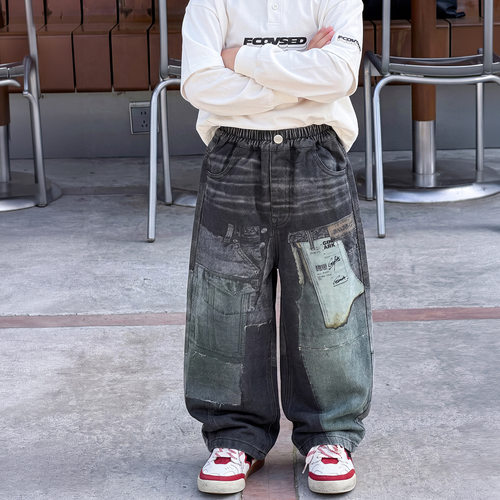 男童休闲裤秋季全棉儿童裤子2026新款韩版潮牌美式柔软童装