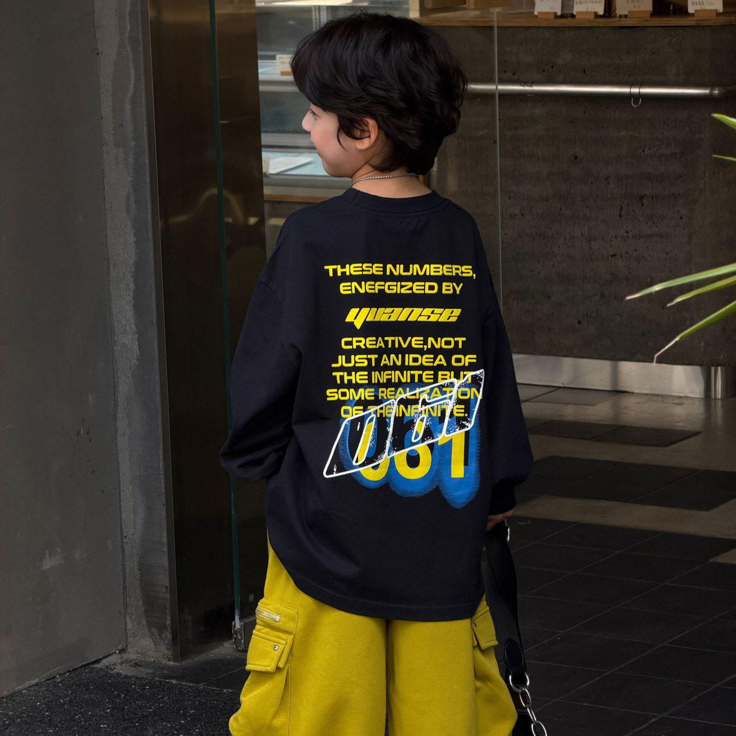 2026秋季新款韩版男童字母印花美式长袖T恤儿童街头上衣潮