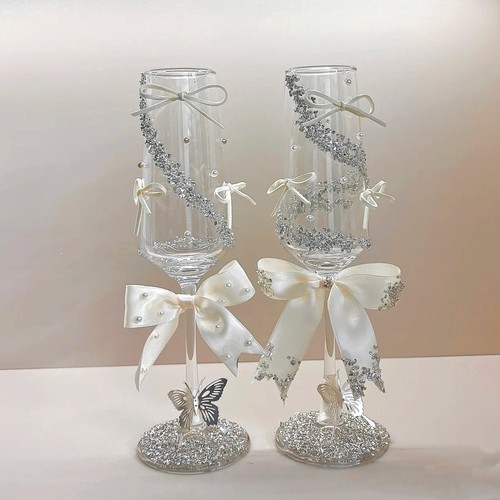 高颜值送新郎精致蝴蝶香槟杯婚礼敬酒杯订婚礼物新娘敬酒杯DIY杯