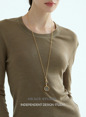 趣味设计师款钥匙放大镜毛衣链