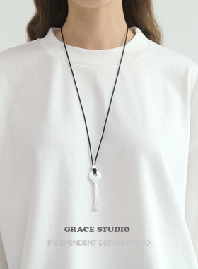 G/S周末美学 高级感经典T家钥匙吊坠长项链休闲秋冬中性风毛衣链