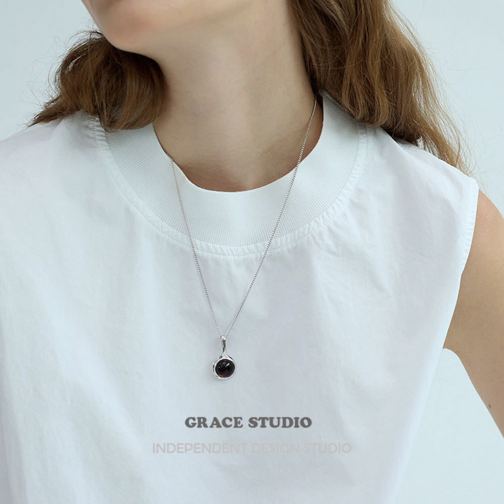 G/S极简高级感天然石几何项链