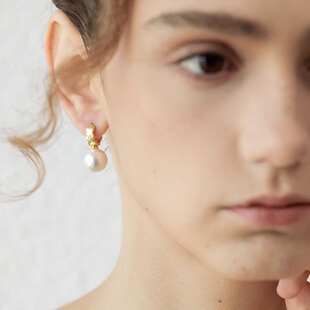 纹珍珠耳环女法式 vintage复古小香风格 ins风耳饰耳扣 Scoco小姐