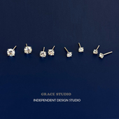 款 S经典 高品质轻奢莫桑钻耳钉养耳棒耳骨钉钻石耳环纯银耳饰