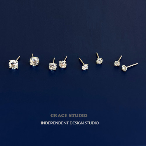 G/S轻奢高品质一颗钻石耳钉耳饰