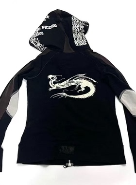 LGB 连帽衫 龙之旅龙纹拉链夹克外套视觉系亚文化街头摇滚风