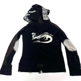 LGB 龙之旅龙纹拉链夹克外套视觉系亚文化街头摇滚风 连帽衫