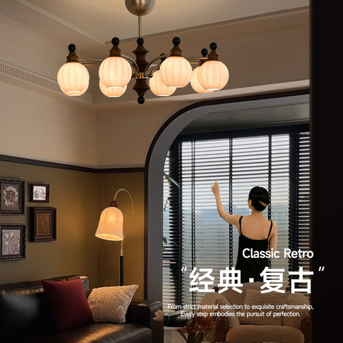 大气客厅灯轻奢复古高级感家用餐厅灯中古风创意个性网红卧室吊灯