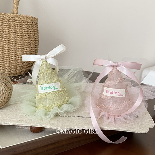 森系网纱蝴蝶结飘带小礼帽发夹甜美生日头饰少女拍照装饰发饰帽子