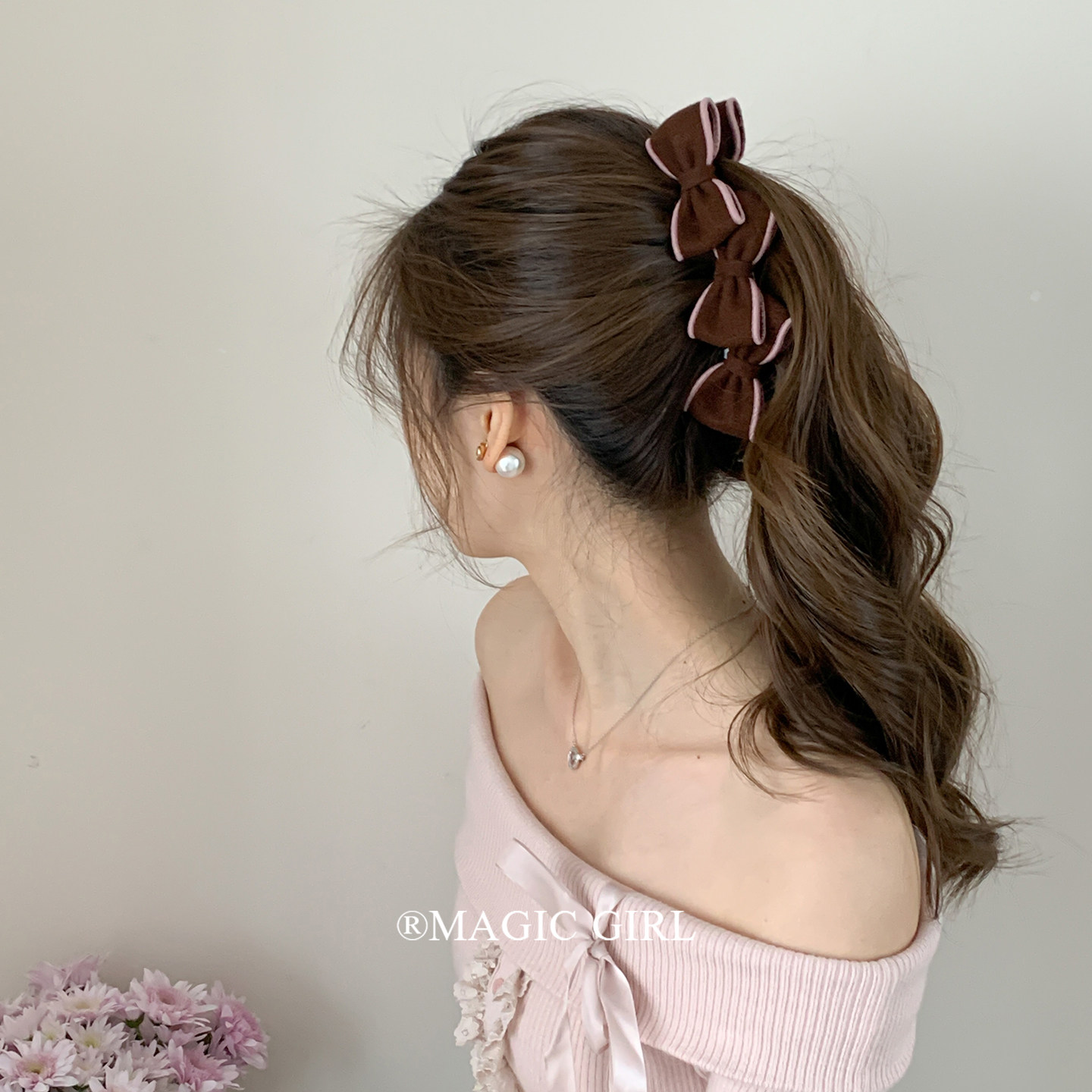 韩版粉棕色毛呢蝴蝶结香蕉夹发饰时尚撞色抓夹马尾夹竖夹发夹头饰,饰品/流行首饰/时尚饰品新,发饰,淘宝优惠券,粉丝福利购,淘宝优惠卷