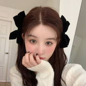 赵丽颖同款 蝴蝶结发夹立体丝绒公主风顶夹韩式 少女感两侧对夹头饰