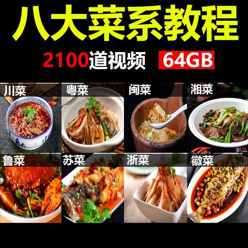 零基础学做家常菜视频U盘八大菜系川湘粤鲁炒菜烹饪厨师教程优盘