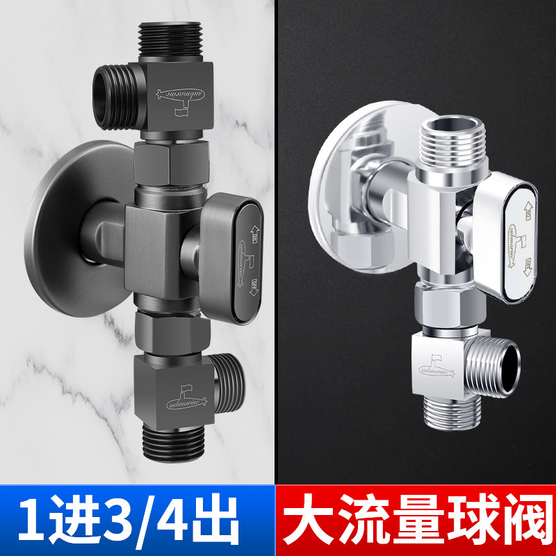 潜水艇1进3出/4出大流量全铜球阀图片