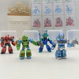 爆款斗卡战队系列积木摆件金属色皮肤动关节可动人仔儿童礼物玩具