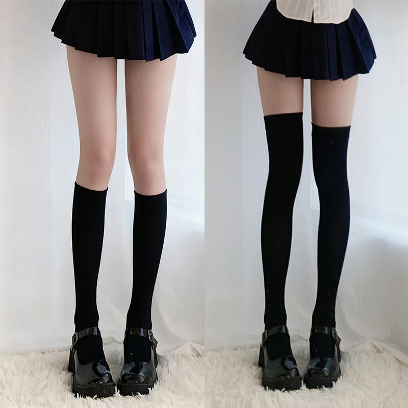 jk过膝袜子女秋冬黑色长筒袜学院风微压显瘦小腿袜厚黑大腿袜加绒,女士内衣/男士内衣/家居服,长筒袜,淘宝优惠券,粉丝福利购,淘宝优惠卷