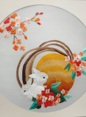 中国吉祥寓意刺绣真丝双面手工刺绣清货画芯扇面老绣片多款入