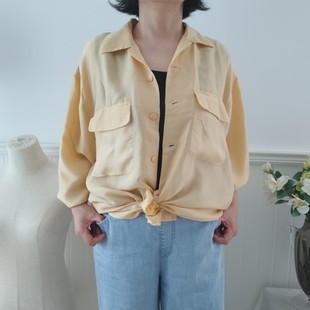 100%桑蚕丝长袖衬衫男女大码防晒夏砂洗真丝薄透软亲肤外贸3色入