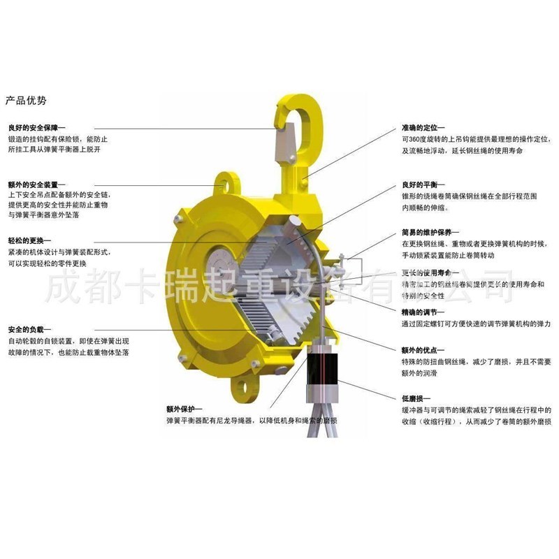 悬停自锁式g塔式悬挂拉力弹簧平衡器吊弹簧平衡器