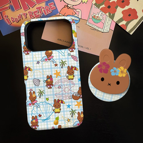 黑皮米菲适用苹果18promax手机壳iphone17pro菲林磁吸支架华为P90小米15亲肤手感vivo防摔保护壳oppo荣耀