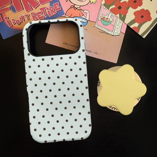 薄荷绿波点星星适用苹果17promax手机壳iphone16pro菲林磁吸支架华为P80小米15亲肤手感vivo防摔保护壳oppo
