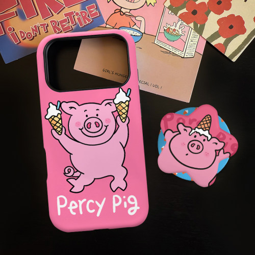 甜筒玛莎猪适用苹果18promax手机壳iphone17pro菲林磁吸支架华为P90小米15亲肤手感vivo防摔保护壳oppo荣耀