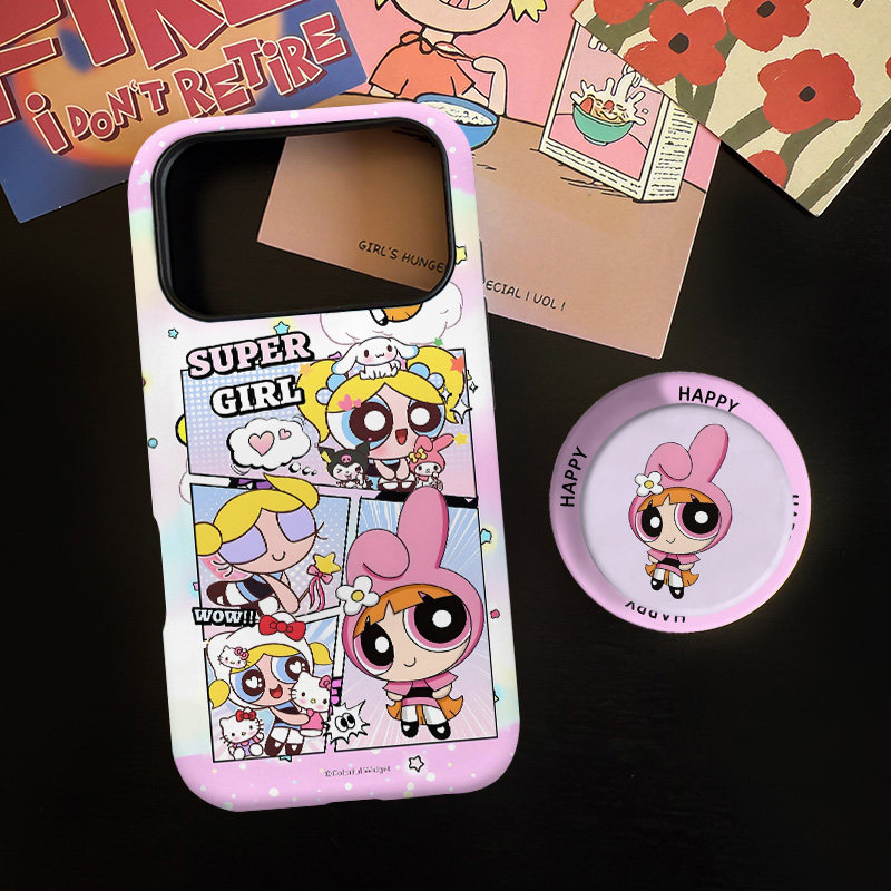 三丽鸥小女警适用苹果17promax手机壳iphone16pro菲林磁吸支架个性华为P80小米15小众vivo防摔保护壳oppo卡通,3C数码配件,手机保护套/壳,淘宝优惠券,粉丝福利购,淘宝优惠卷