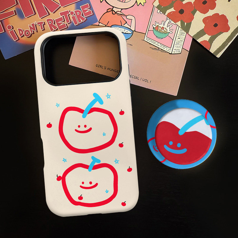 线条红苹果适用苹果17promax手机壳iphone16pro菲林磁吸支架个性华为P80小米15小众vivo防摔保护壳oppo简约款