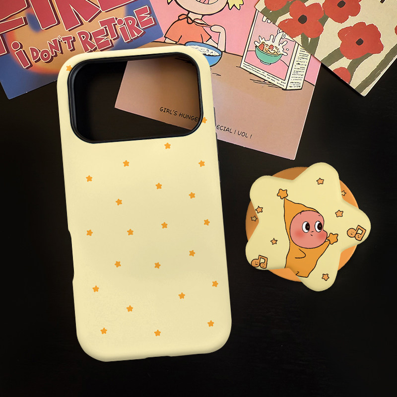 满屏小星星适用苹果17promax手机壳iphone16pro菲林磁吸支架个性华为P80小米15小众vivo防摔保护壳oppo潮玩款
