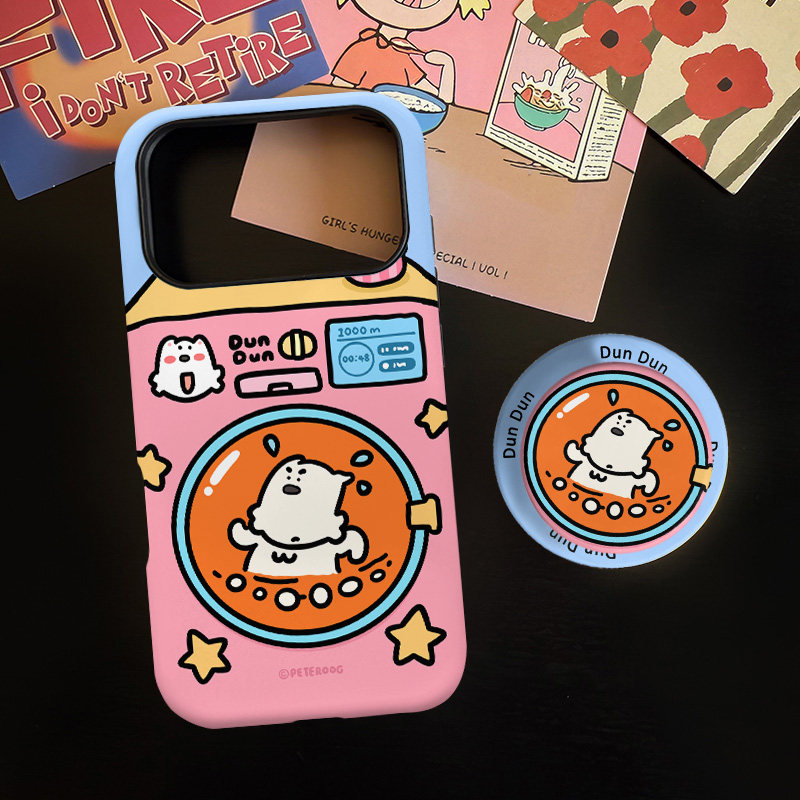 滚筒西高地适用苹果17promax手机壳iphone16pro菲林磁吸支架个性华为P80小米15小众vivo防摔保护壳oppo卡通风