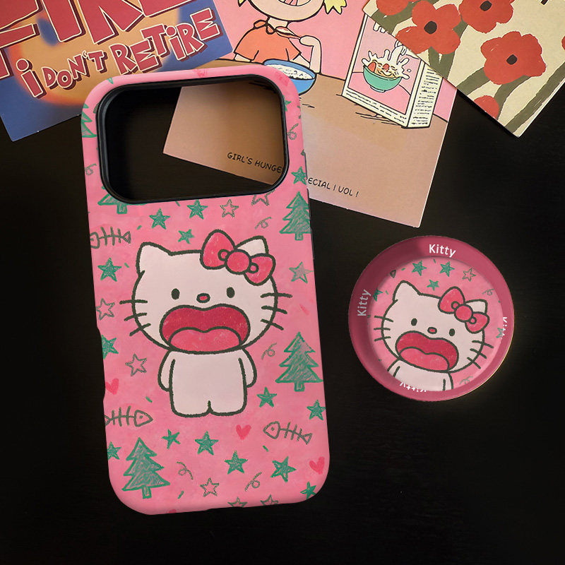 大嘴KT适用苹果17promax手机壳iphone16pro菲林磁吸支架个性华为P80小米15小众vivo防摔保护壳oppo呆萌可爱,3C数码配件,手机保护套/壳,淘宝优惠券,粉丝福利购,淘宝优惠卷