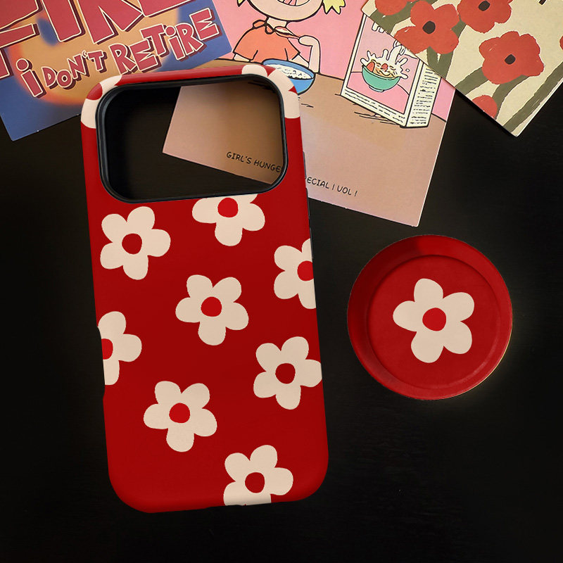 新年花花适用苹果17promax手机壳iphone16pro菲林磁吸支架个性华为P80小米15小众vivo防摔保护壳oppo好运暴富