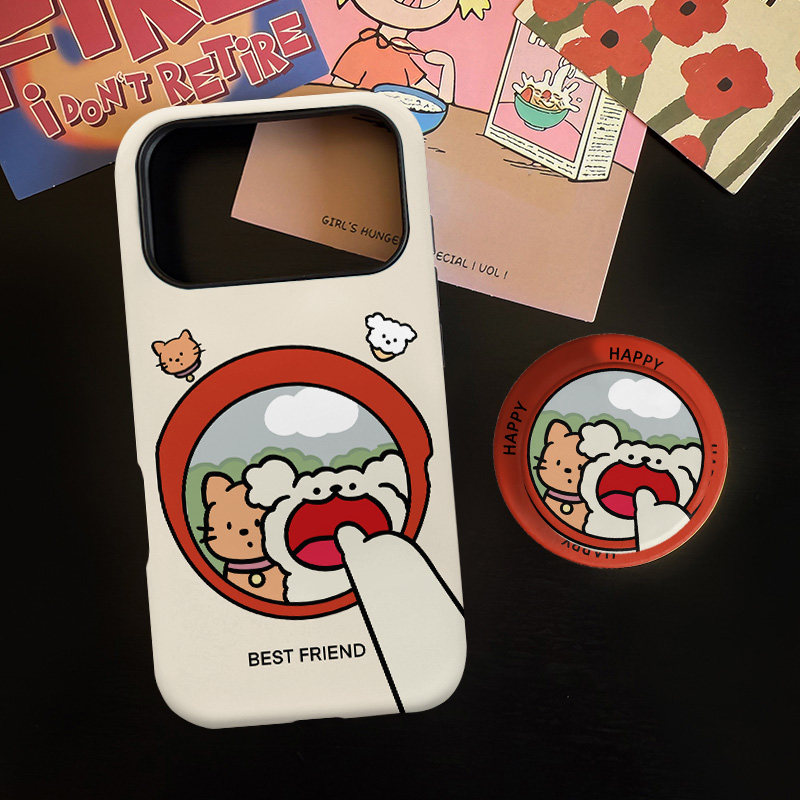 搞怪大头照适用苹果17promax手机壳iphone16pro菲林磁吸支架个性华为P80小米15小众vivo防摔保护壳oppo